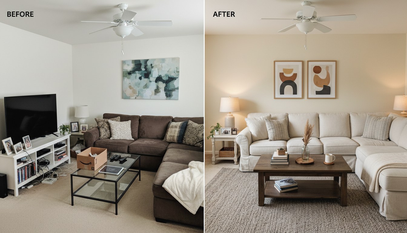 Before and after — Brooklyn living room transformation