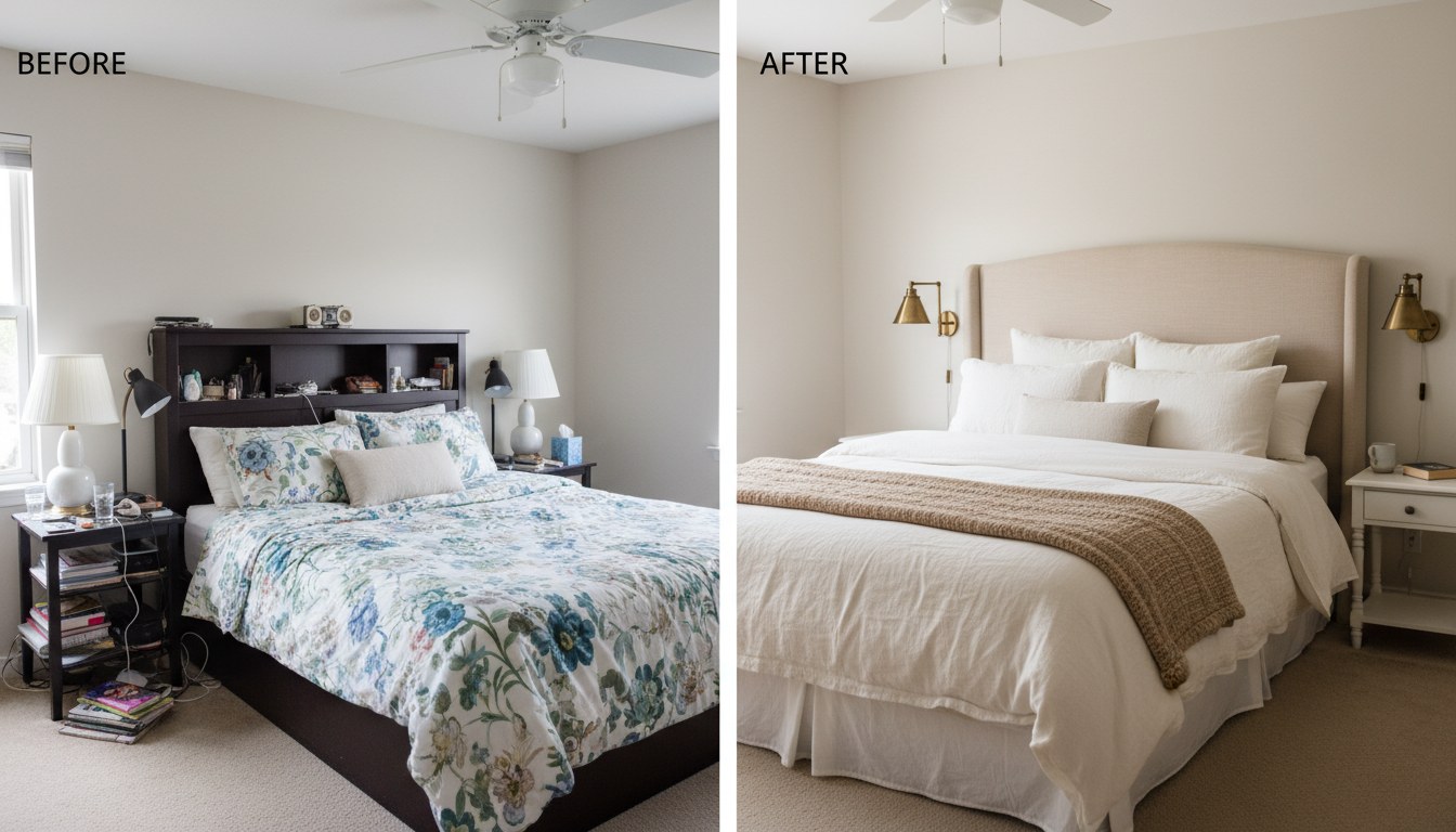 Before and after — Los Angeles bedroom transformation