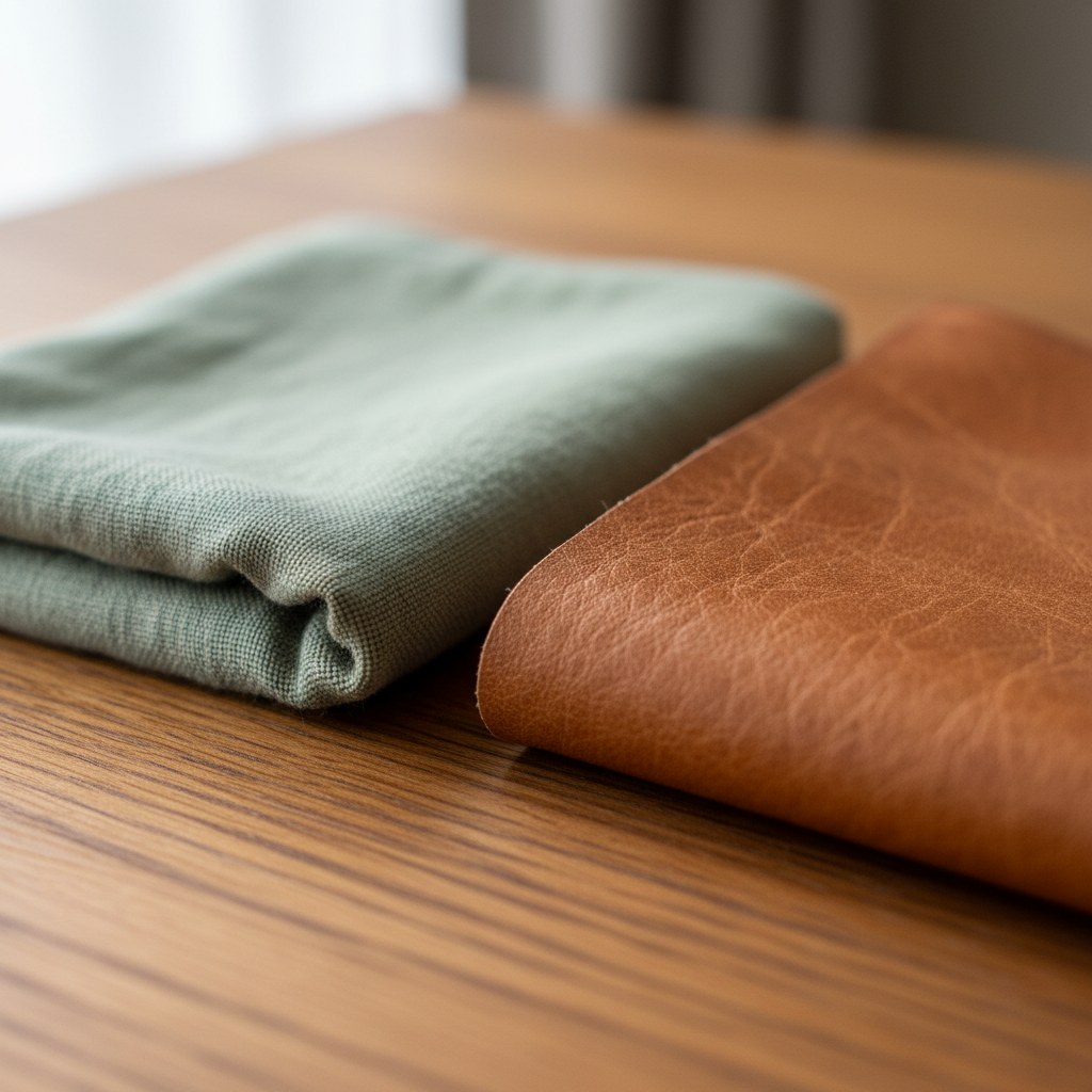Tone-on-tone: two fabric swatches in the same tonal family